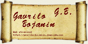 Gavrilo Bojanin vizit kartica